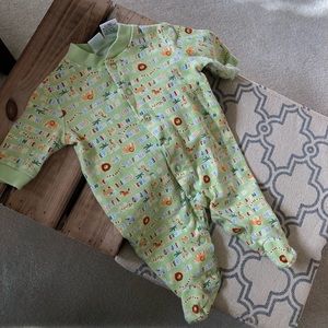 Newborn onesie safari animal pattern